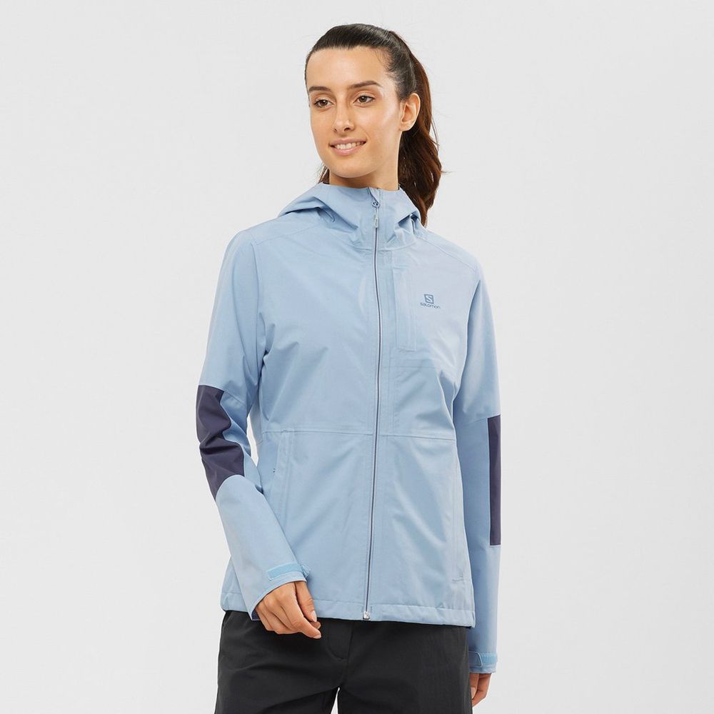 Salomon Israel OUTRACK 2.5L WATERPROOF - Womens Jackets - Blue (PYRE-57083)